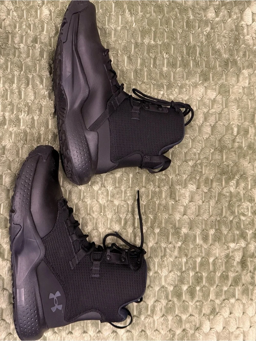 Under Armour Men's Black Tactical Lace-Up Boots - Mesh & Leather
